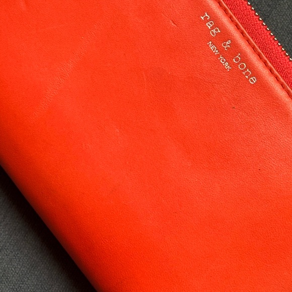 Rag & Bone bright orange Leather Clutch - Picture 1 of 4